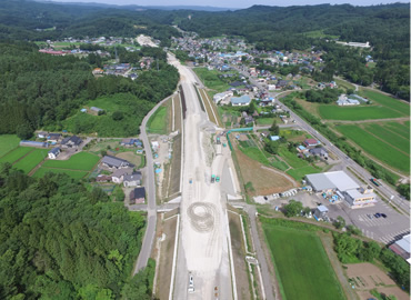 図版：宇部地区起点側の様子（ドローンによる撮影）