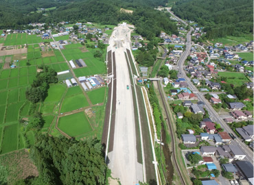 図版：宇部地区終点側の様子（ドローンによる撮影）