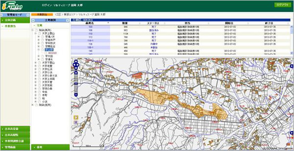 図版：除染工事出来高管理システム画面サンプル