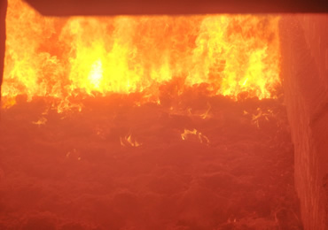 図版：焼却炉内の焼却状況