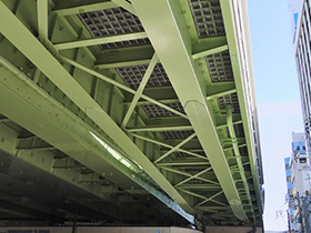 図版：阪神高速信濃橋入路橋（ワッフル型UFC床版）
