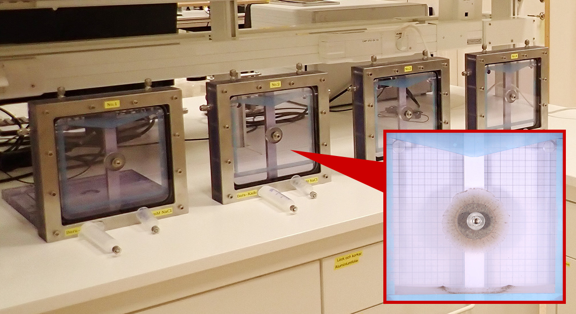 （ⅰ）岩盤⻲裂内で⽣じる流出を模擬