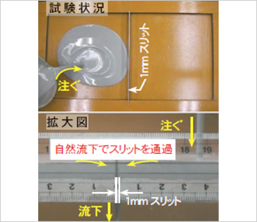 図版:1mmスリット通過試験