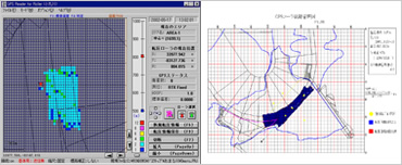 図版:転圧回数管理画面/3D-CADによる転圧管理帳票