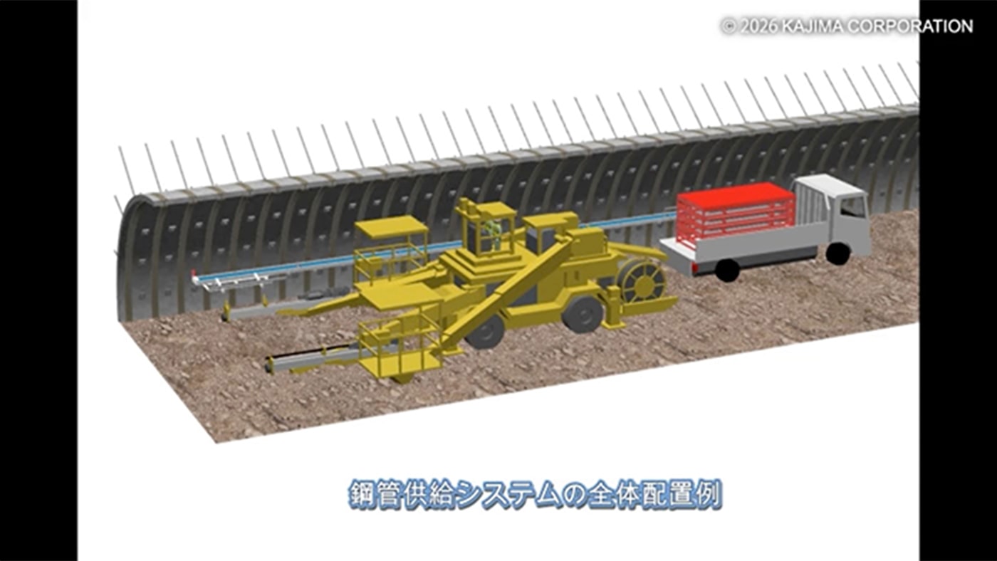 図版：改良したAGF鋼管供給システムの動作