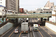 図版:地下化前の環七通り