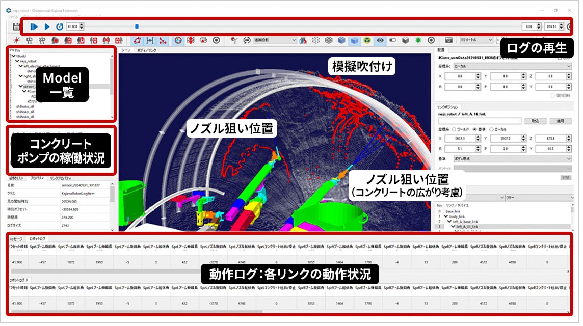 図版:シミュレータ表示画面