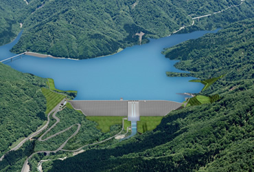 図版：成瀬ダムの完成予想図