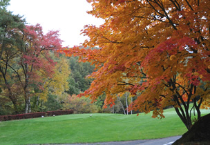 図版：秋には彩り豊かな紅葉も楽しめる