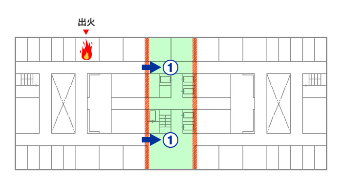 図版：防火区画通過1回目