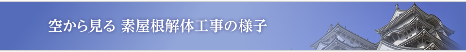 空から見る 素屋根解体工事の様子