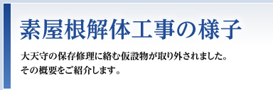 素屋根解体工事の様子