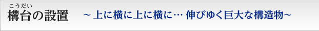 構台の設置　上に横に上に横に…伸びゆく巨大な構造物