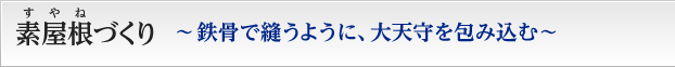 素屋根づくり　鉄骨で縫うように、大天守を包み込む