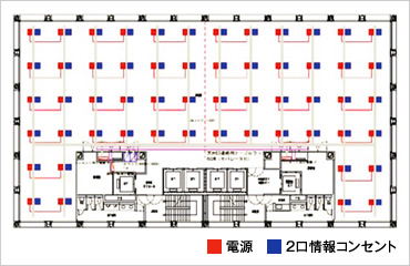 図版：鹿島本社ビル基準階 平面図