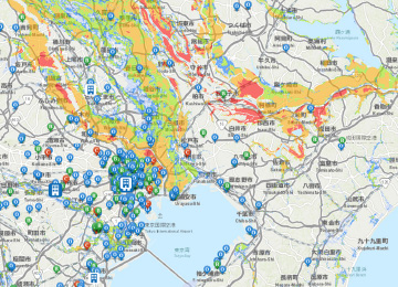 図版：災害情報共有システム、オンラインハザードマップ