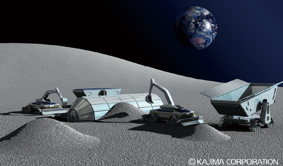 図版：JAXA共研：宇宙探査拠点の建設イメージ