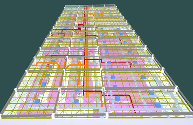 図版：3次元CGによる配管やダクトの検討
