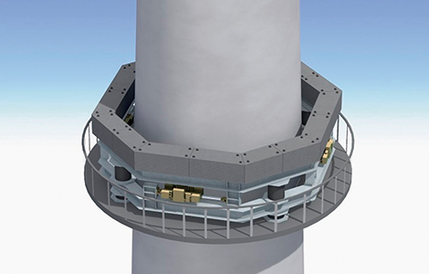 超高煙突への設置イメージ