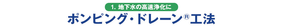 1. 地下水汚染の高速浄化に　ポンピング・ドレーン工法