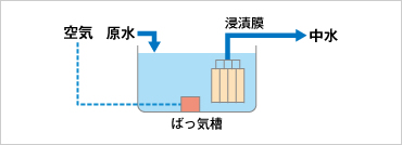 図版：浸漬膜を使った処理方式