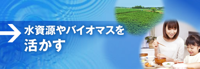 水資源やバイオマスを活かす