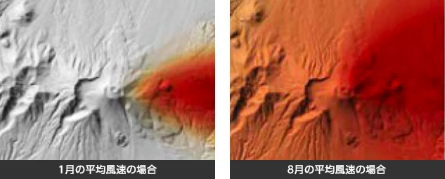 図版：降灰分布図の例