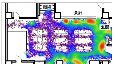 図版：既存病院1階 ヒートマップ