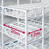 図版：生産空間も十分確保した20mクラスのKWフレーム