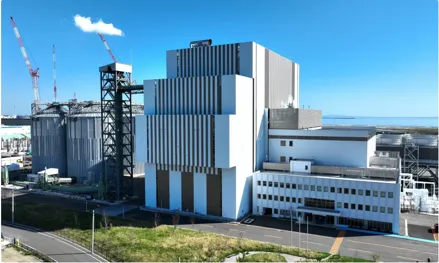 杜の都バイオマス発電所（合同会社杜の都バイオマスエナジー）（設備容量：75.0 MW、2023年11月竣工、鹿島は土木建築工事の設計・施工を担当）