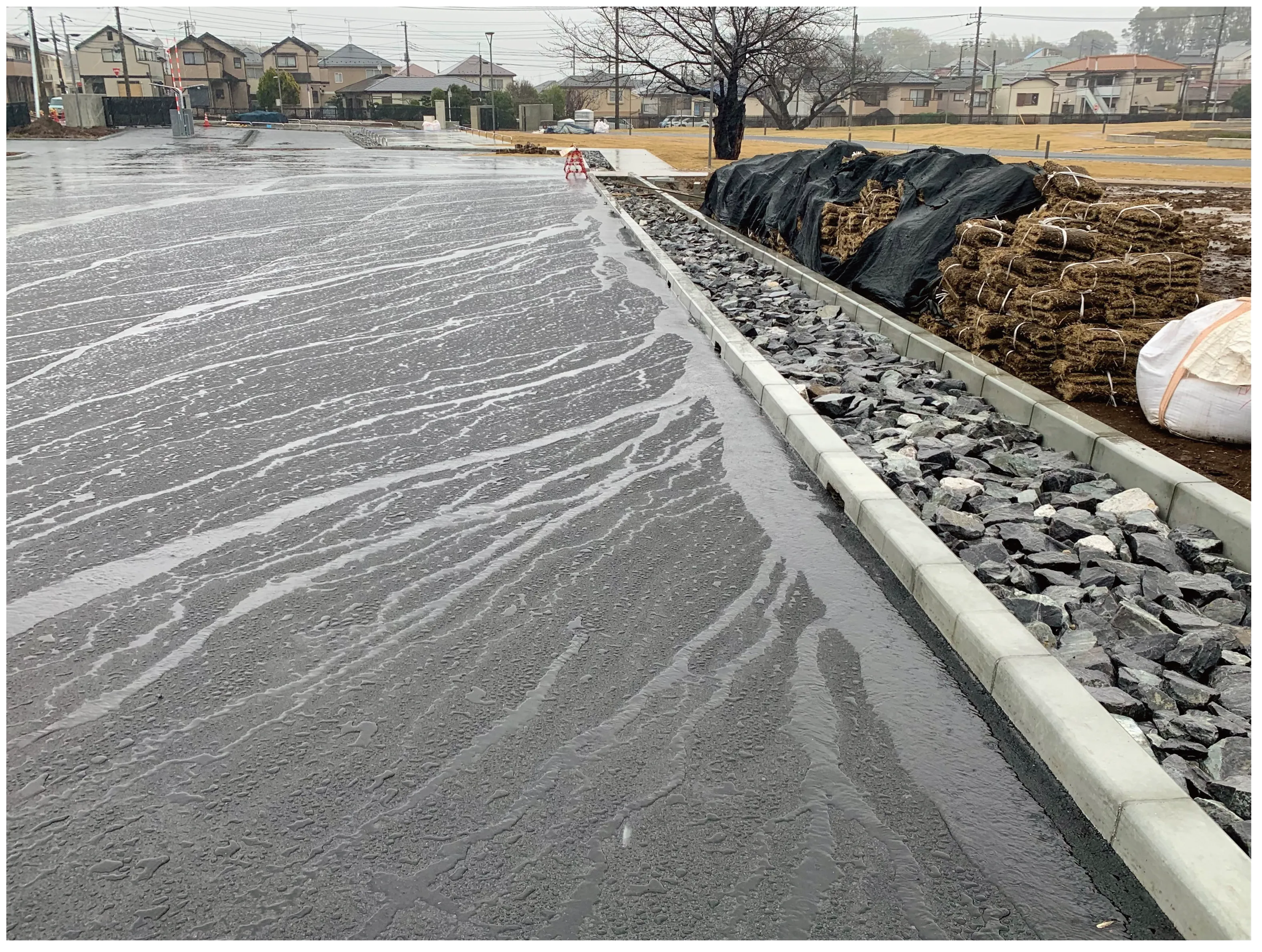 図版：駐車場雨水がバイオスウェルへ浸透