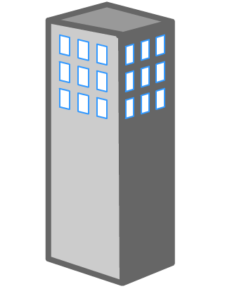図版:強風による建物の揺れのイメージ