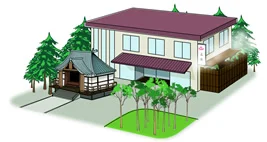 図版：宿坊・温泉のイメージ