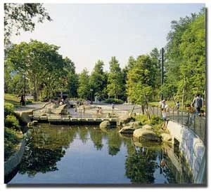 図版：緑豊かな庭園・水景のイメージ