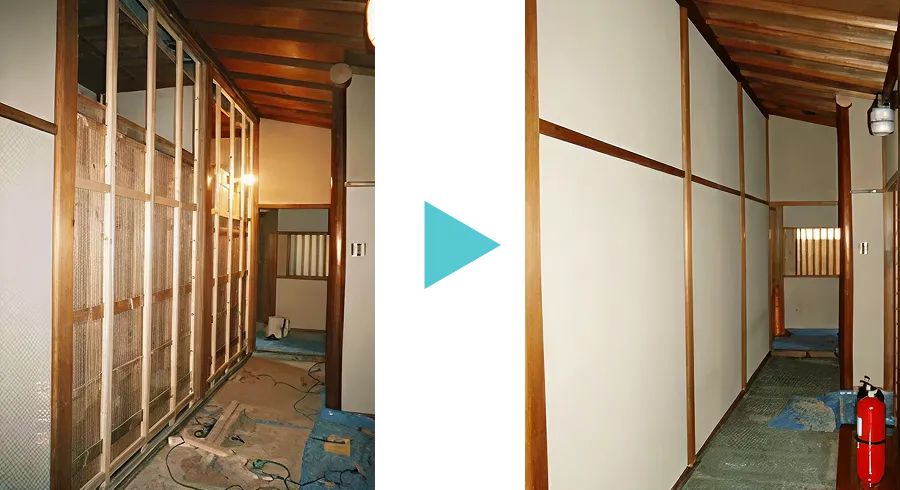 図版：構造用合板による耐震補強の事例
