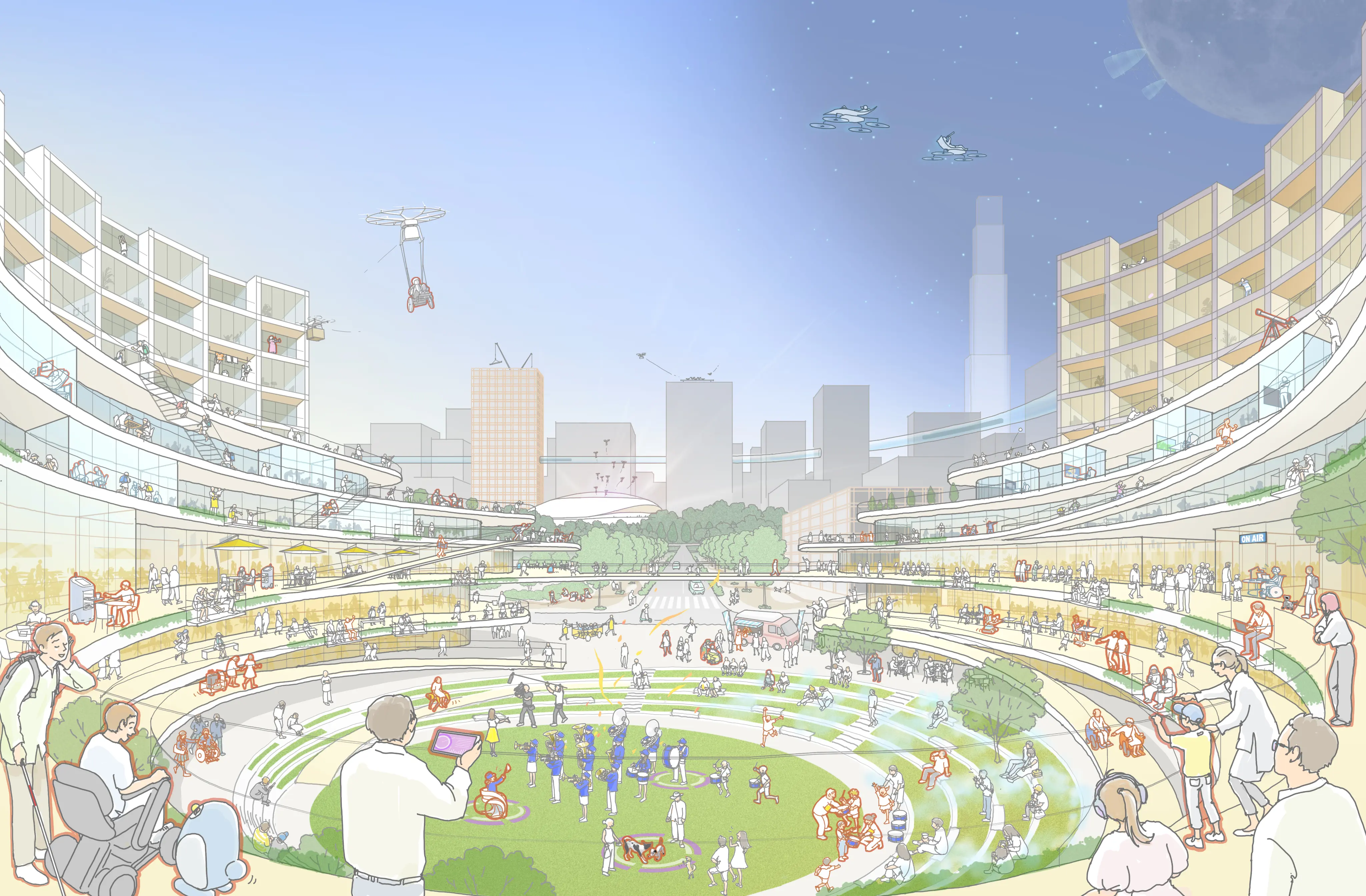 図版：Beyond UD City 近未来のまちづくりイメージ